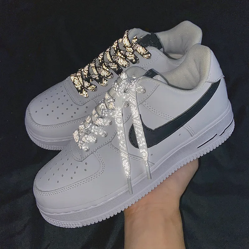 Новые высококачественные светоотражающие шнурки с цветами кешью для женщин и