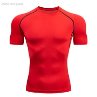 pure color mens summer short sleeved top sports running t shirt quick dry workout clothing bodybuilding shirt gym t shirt men