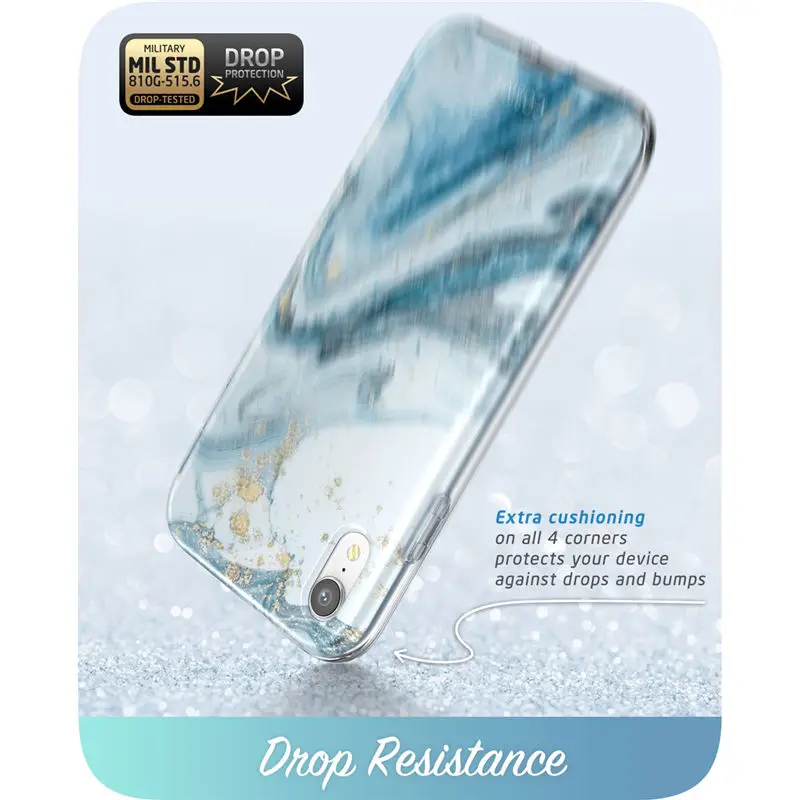 i blason for iphone xr case 6 1 inch cosmo full body glitter marble bumper case with built in screen protector for iphone xr free global shipping
