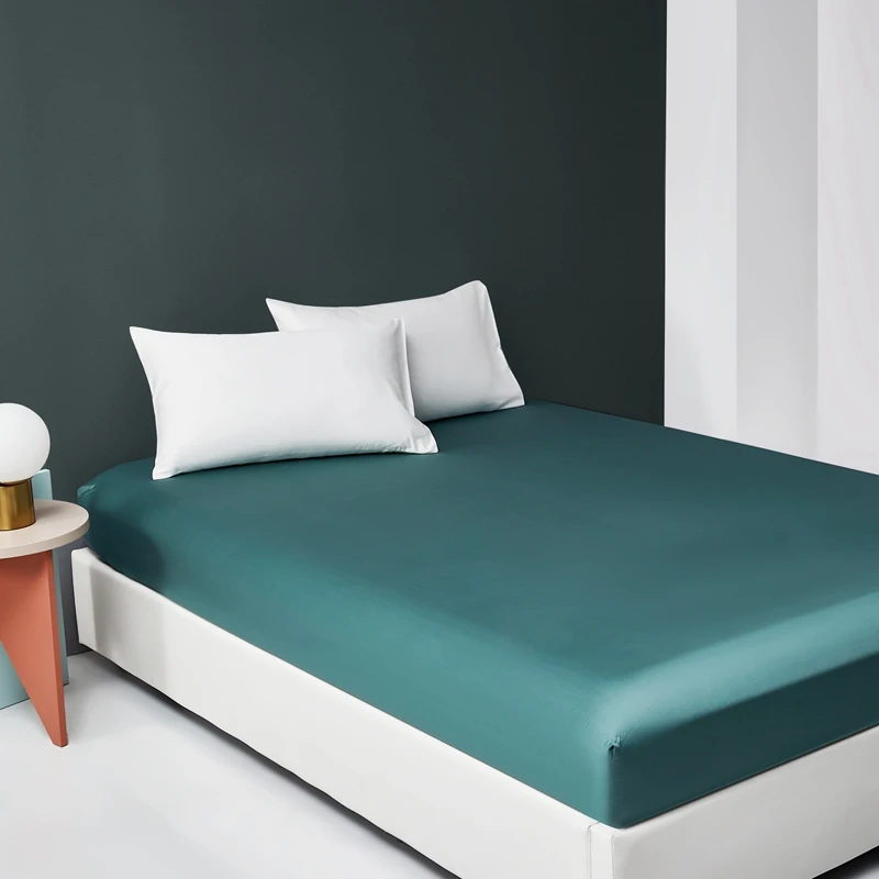 High quality Egyptian cotton fitted bed sheet sheets twin king queen size bedsheet Solid Color Elastic band 60S | Дом и сад