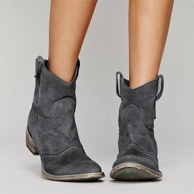 Adputent/женские ботильоны; зимние однотонные ботильоны из искусственной замши на квадратном каблуке с острым носком; Botas Mujer; женские ботильоны без застежки