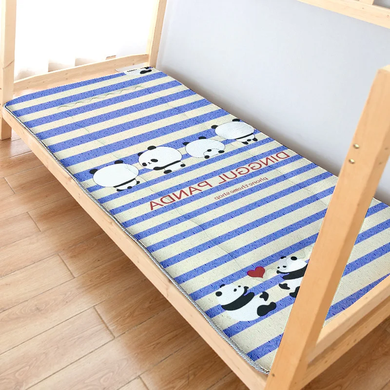 

University dormitory single mattress bedroom 90 cm wooden bed soft cushion cartoon printing thickened Brown cushion 3cm thick