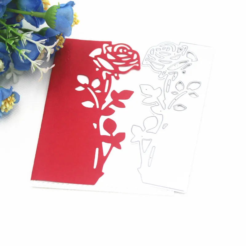 

Rose Flower Greeting Card Metal Stencil Mold Cutting Dies Decoration Scrapbook Die Cuts Album Paper Card Craft Embossing