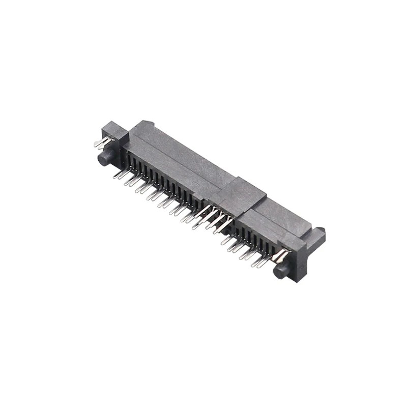 Billig 500 Stücke SAS 29Pin Buchse 180 Grad Zweireihig Stecker Mit Positionierung Spalte SATA Stecker Buchse