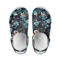 kuiliu 2021 sandals women large size slip flowers graffiti summer outdoor beach shoes causal breathable adult sandals with hole