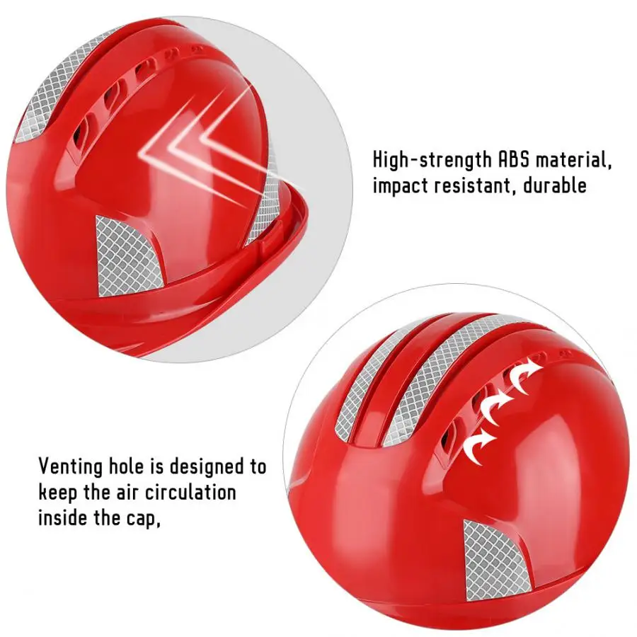 

safety helmet Worker Construction Site Protective Cap Ventilate ABS Hard Hat Reflective Stripe Safety Helmet hard hat