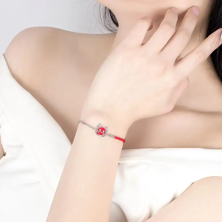 Нежный стерлингового серебра 925 модные очаровательные зодиака Ox цепи браслет на