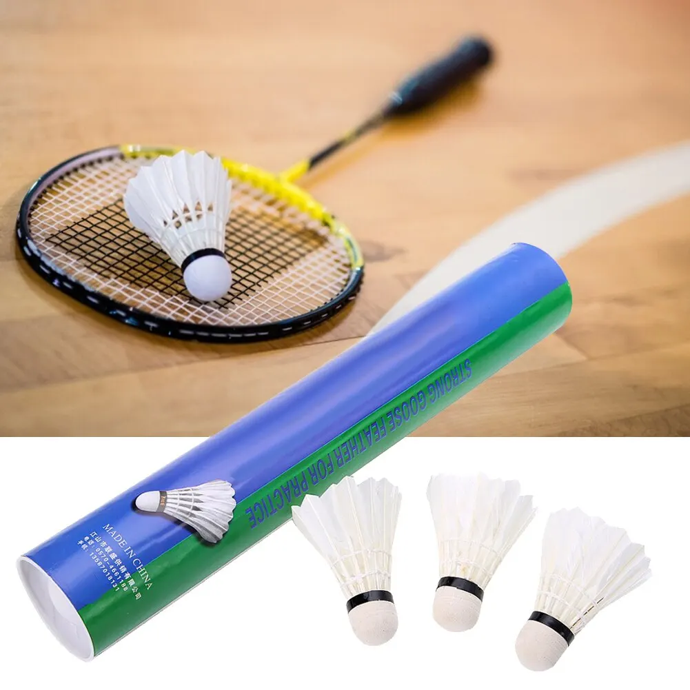 Волан для бадминтона с гусиными перьями мяч скоростной нейлоновый аксессуары