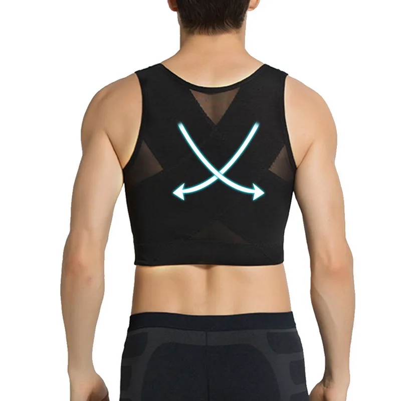 Мужская утягивающая рубашка для коррекции фигуры компрессионная груди из