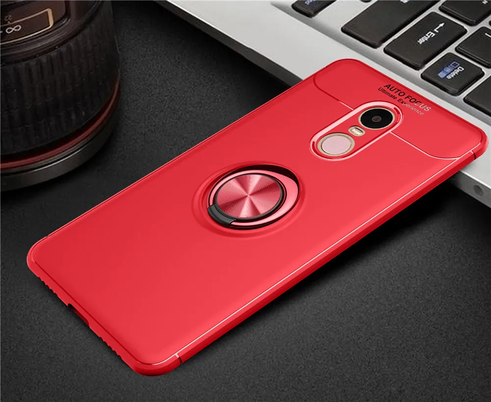 Для Xiaomi Redmi Note 4 4X чехол цветной металлический Магнитный кольцо мягкое Силиконовое ТПУ и жесткий чехол для Xiaomi Redmi Note 4 4X5,5"