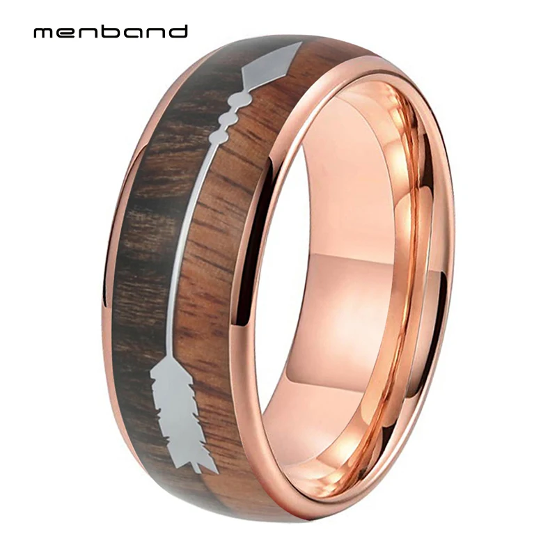 Мужское и женское кольцо из карбида вольфрама розовое золото обручальное 2