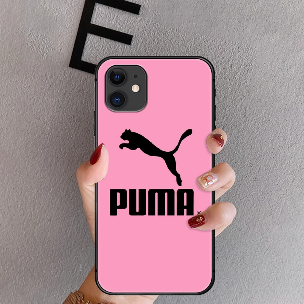 

Fashion Sports Puma Brand Phone Case Cover For Iphone 6 6S 7 8 11 12 Se 2020 X Xs Xr Pro Max Plus Mini Black Shell Prime Tpu