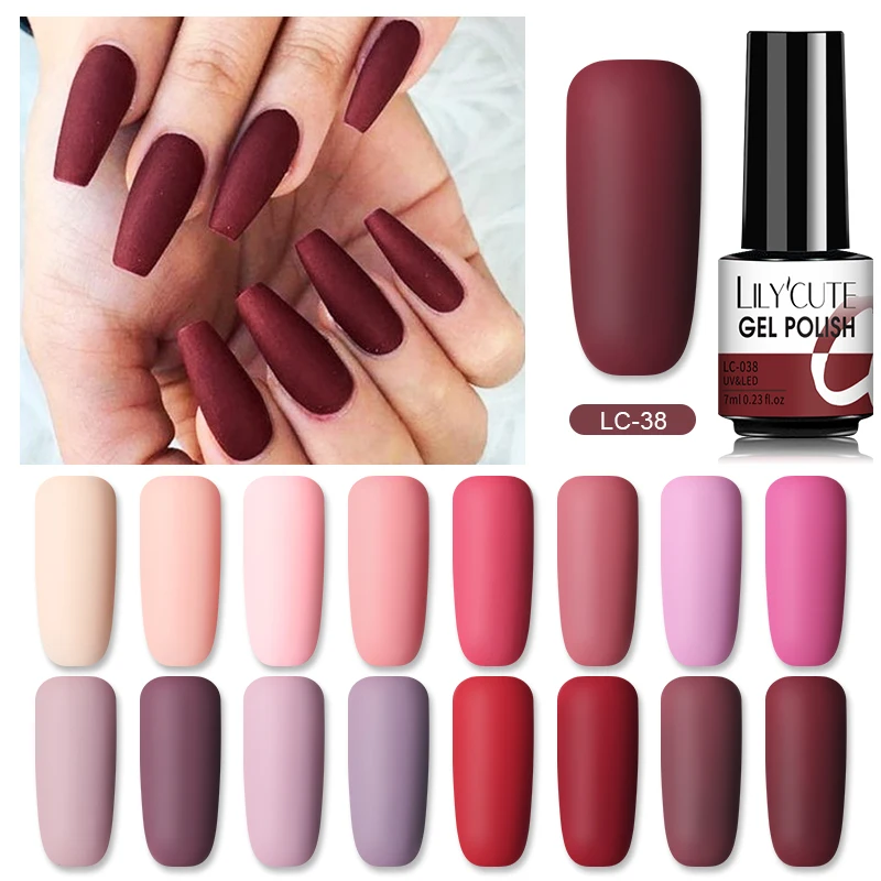

Гель-лак для ногтей LILYCUTE, полуперманентный, красный, телесный, розовый цвет