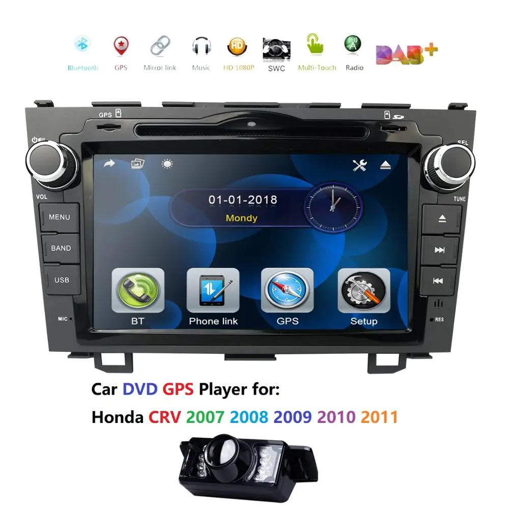 Для HONDA CRV 2007 2011 GPS навигация 8 &quot2 din автомобильный монитор Bluetooth RDS радио рулевое