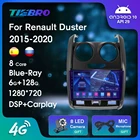 QLED Blu-Ray автомобильный радиоприемник для Renault Duster 2015-2020 для LADA Largus 2021, автомобильный мультимедийный видеоплеер, навигация GPS, Android авто