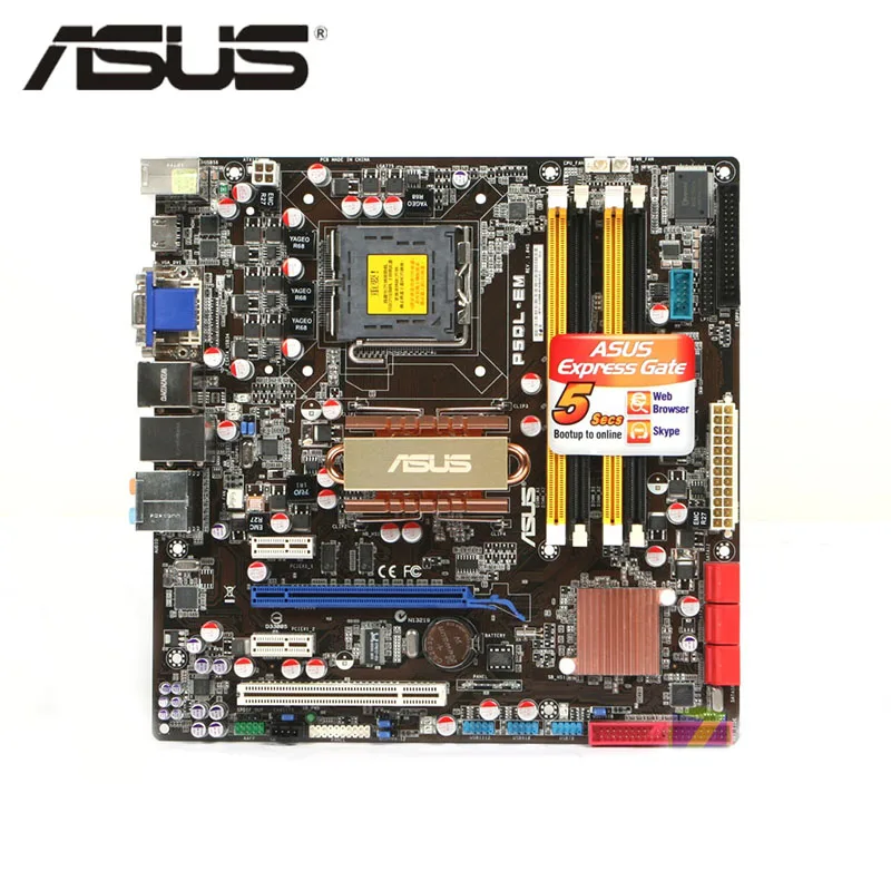 LGA 775 ASUS P5QL-EM 800 МГц 667 МГц DDR2 P5QL EM материнская плата uATX USB2.0 PCI-E X16 настольная Материнская плата ПК используется
