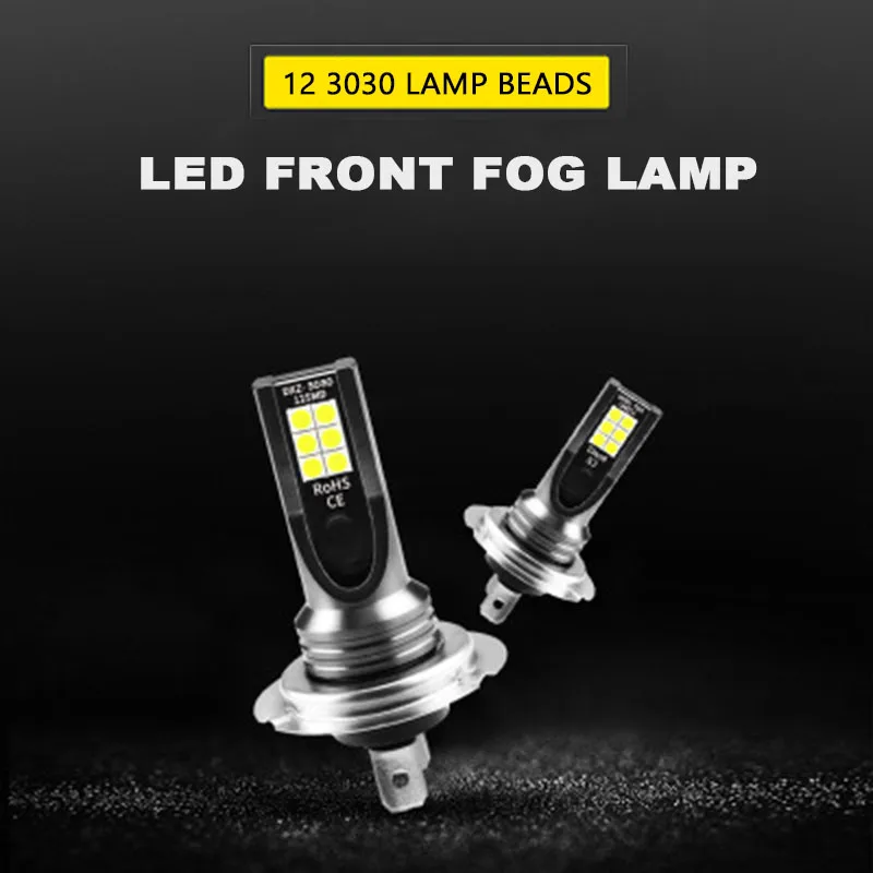 DDAI led противотуманная фара белый супер яркий светильник 60 Вт H7 3030 12 DC12-24V