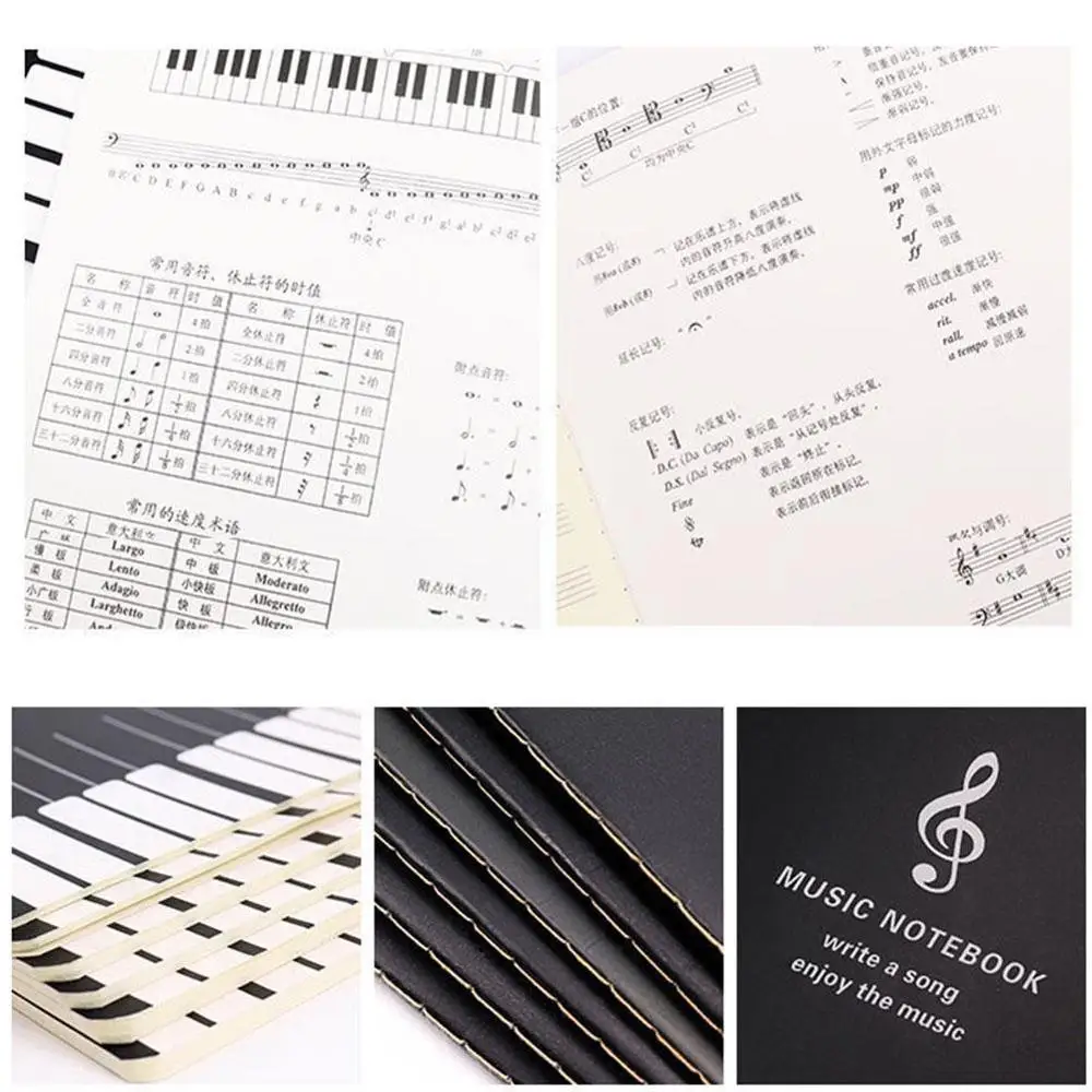 

18 Sheets Music Practice Notebook Piano Violin Book Universal Student Notebook Five-Line Music Pattern Supplies B7D9