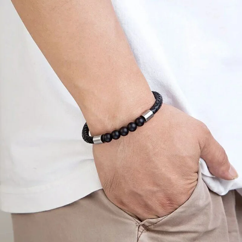 Браслеты из натурального камня плетеный браслет натуральной кожи женский