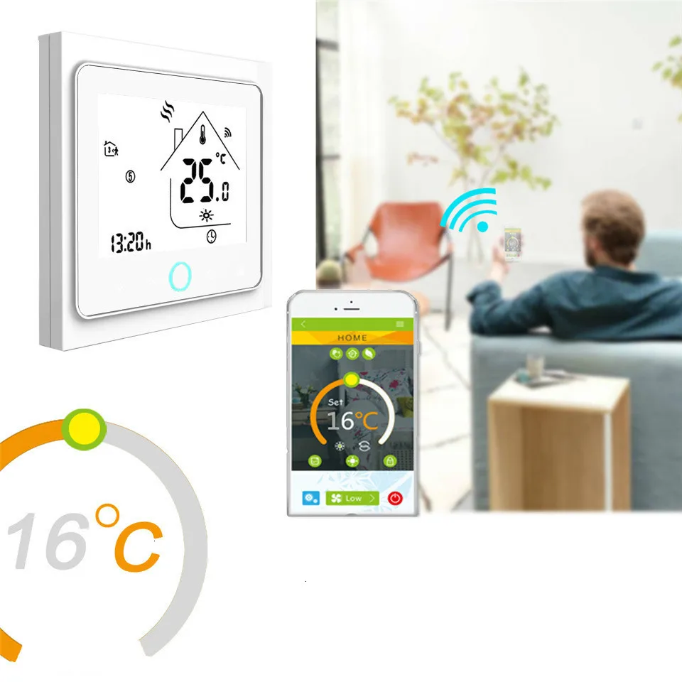 WiFi умный термостат регулятор температуры для воды/электрический подогрев пола воды/газовый котел работает с Alexa Google Home