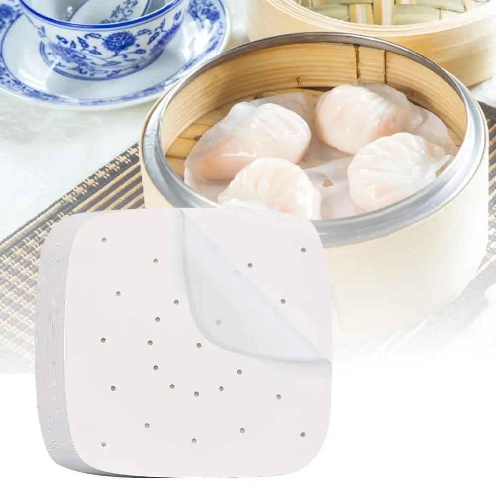 

400Pcs Air Fryer Parchment Paper Perforated Air Fryer Liners for Bamboo Steamer Baking