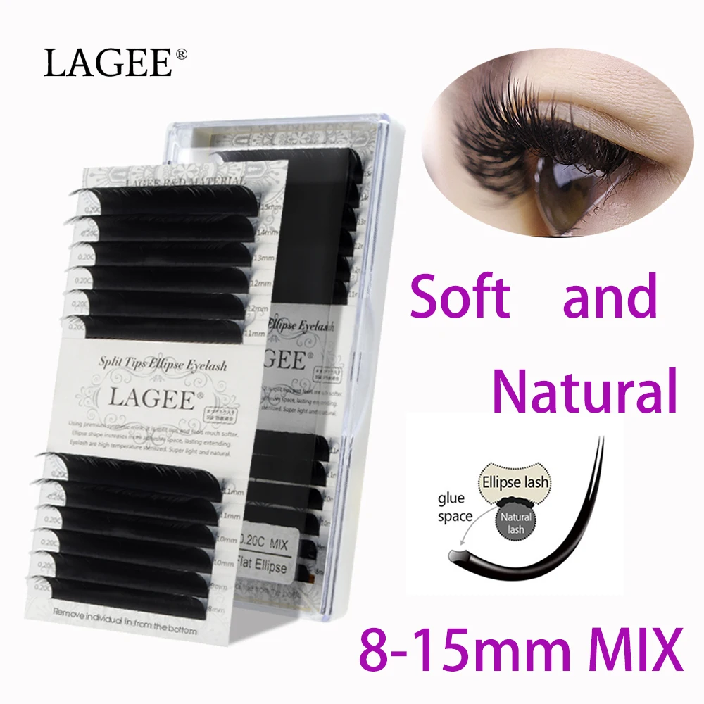 Накладные ресницы LAGEE в виде плоского эллипса накладные толщиной 0 20 мм 12