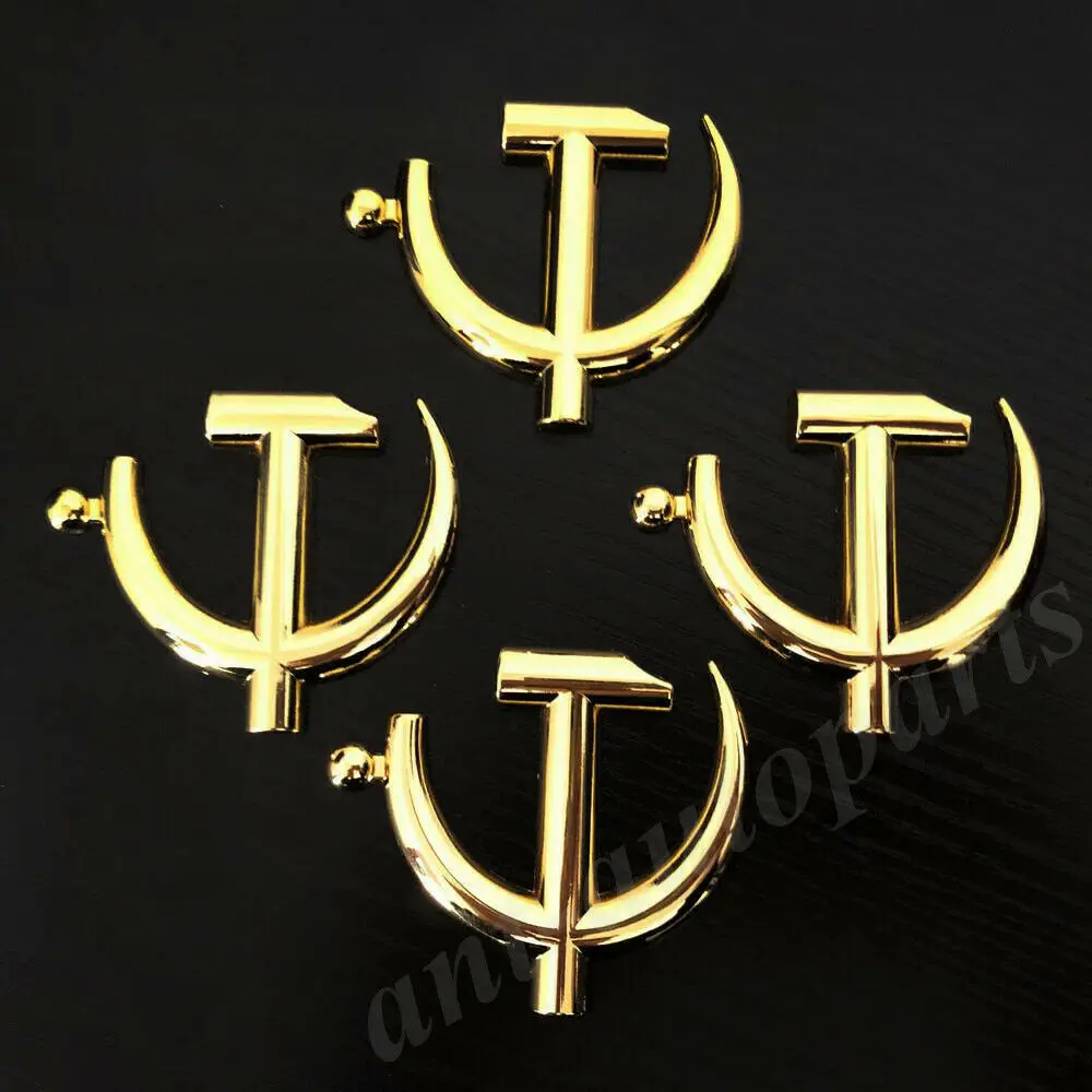 

4x Golden Metal The Communist Party of China CPC Car Emblem Badge Decal Sticker