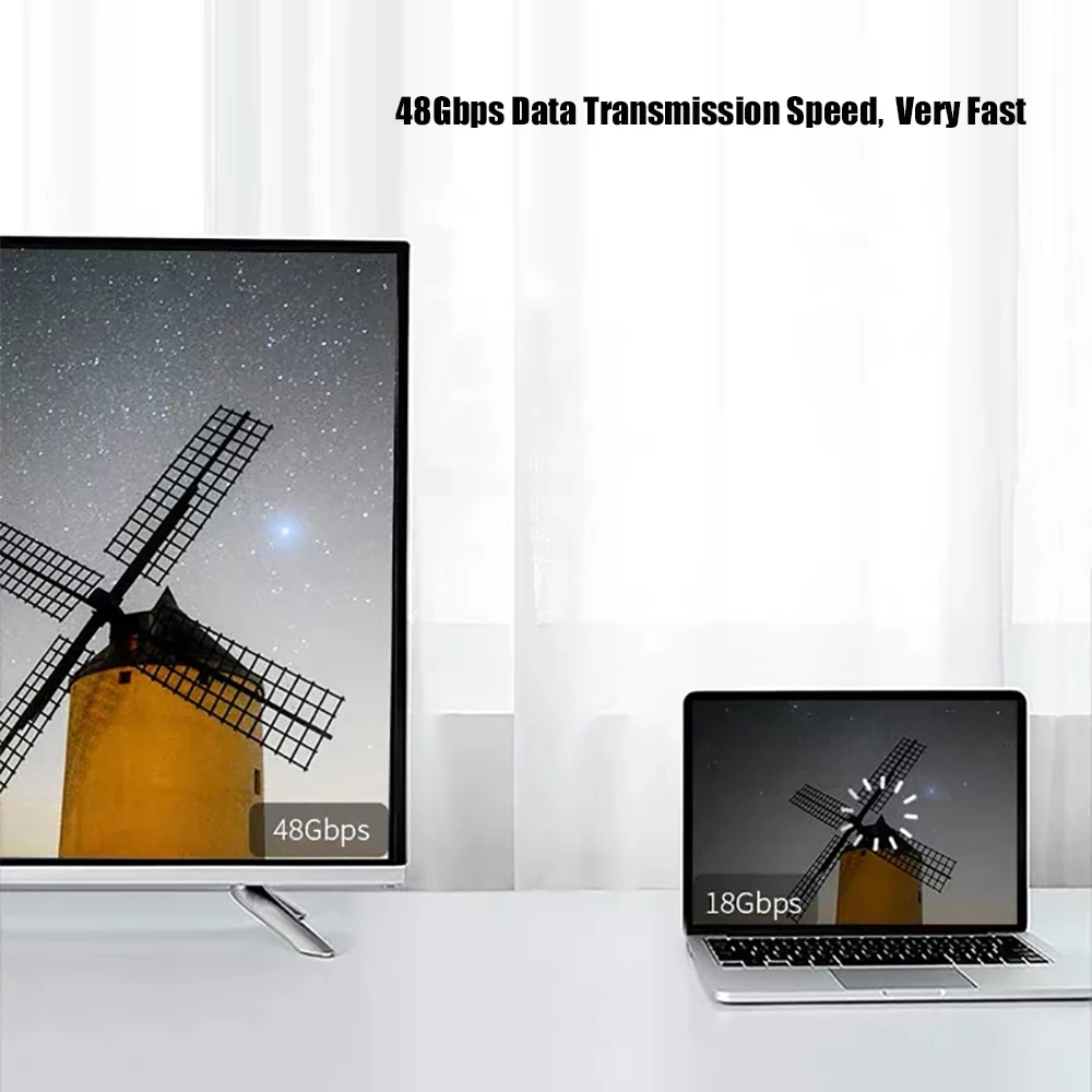 Совместимый с HDMI кабель 2 1 8K/60 Гц 4K/120 48 Гбит/с UHD совместимый Шнур преобразователь