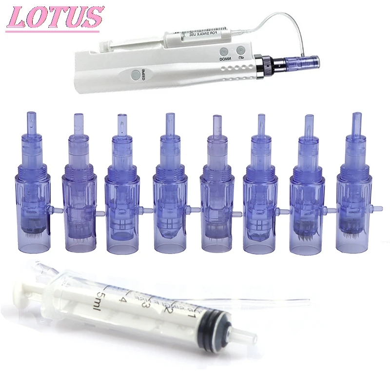 

1Pcs Microneedle Cartridges Needles + Syringe Tube Mini Hydra Injector Stamp Pen hotsale