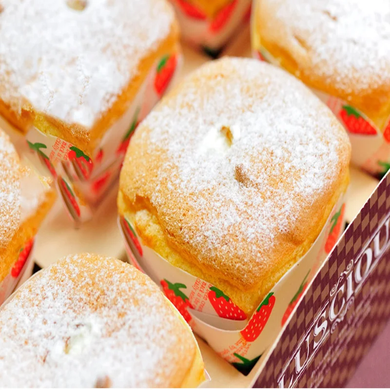 100Pcs сдобы чашки кекс Бумага прессформа средней торт упаковочная машина с для