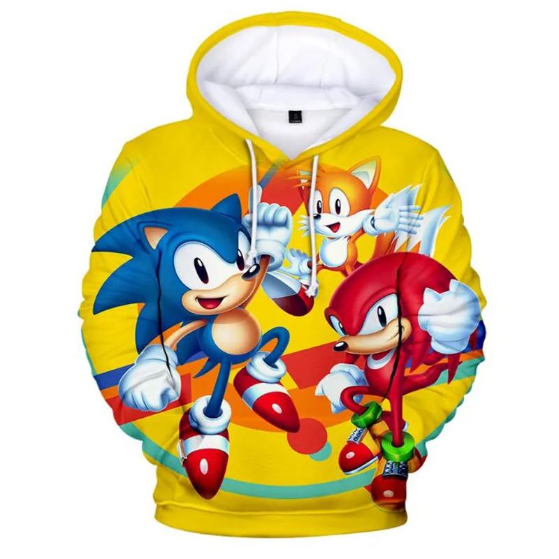 picture color Sonic 3D Модный пуловер худи Повседневный свитер с длинными рукавами одежда для мальчиков и девочек с объемным рисунком тонкое пальто с героями мультфильмов для родителей и детей - Цвет: picture color