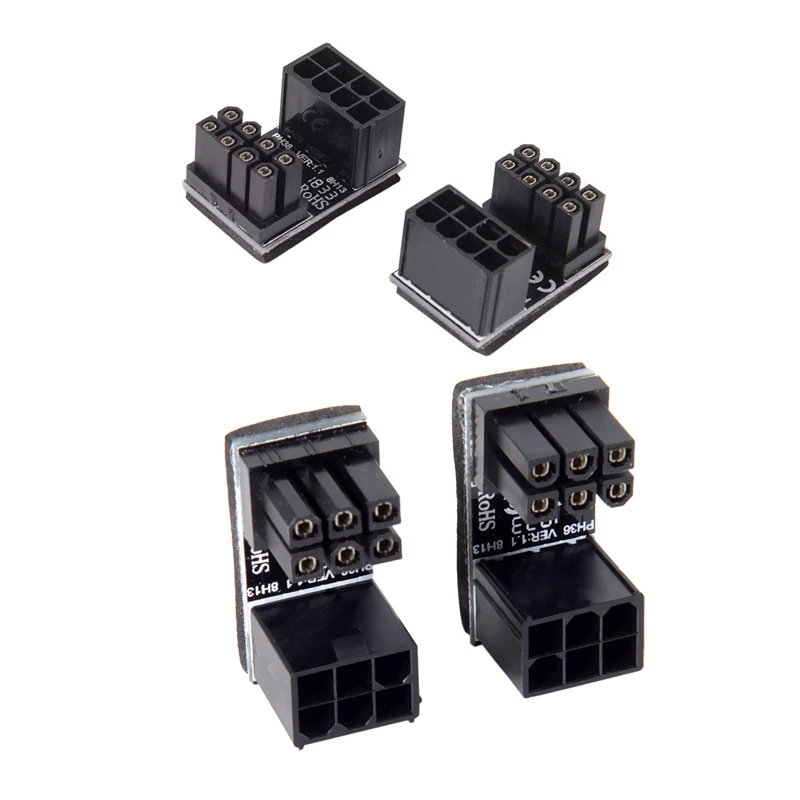 4 Pcs 180 Degree Angled Power Adapter for Desktops Image Card 2 Atx 8Pin Male to Female &amp 6Pin 6Pi | Электроника