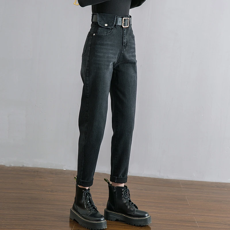 Harem High Waist Jeans Women Vintage Straight Boyfriend Mom Mujer Retro Denim Pants 2020 Blue Black Casual | Женская одежда