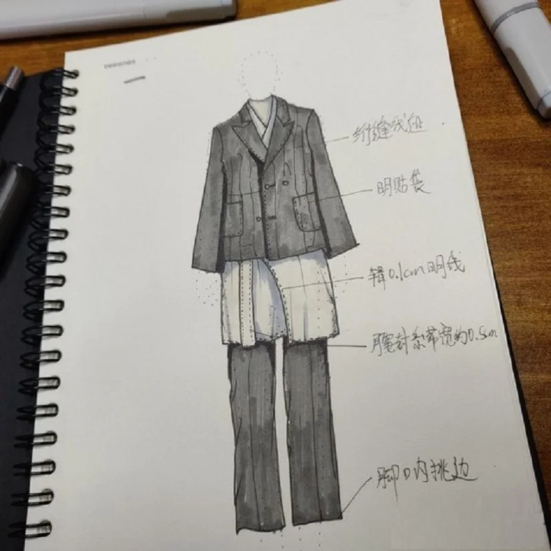 A5 Мужская мода блокнот для набросков мужской тела ручная роспись эскиз стиль