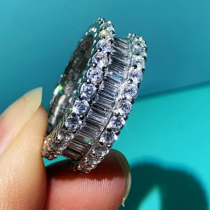 Женское кольцо с кубическим цирконием Rulalei белое свадебное принцессы из