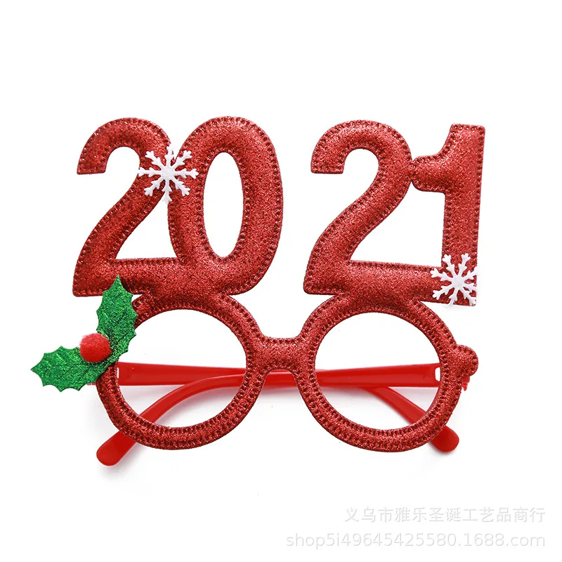 1 шт. блестящие бумажные очки с новым годом 2021 Новогодняя вечевечерние НКА