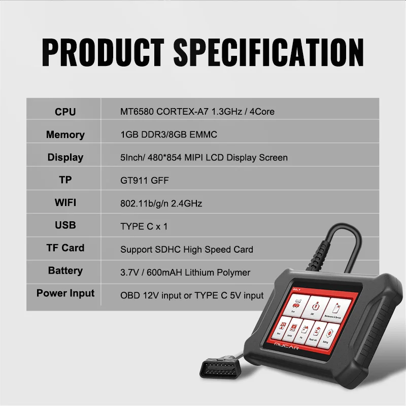mucar cs6 professional diy obd2 scanner for auto lifetime free all car diagnostic tools obd 2 code reader tpms tester bluetooth free global shipping