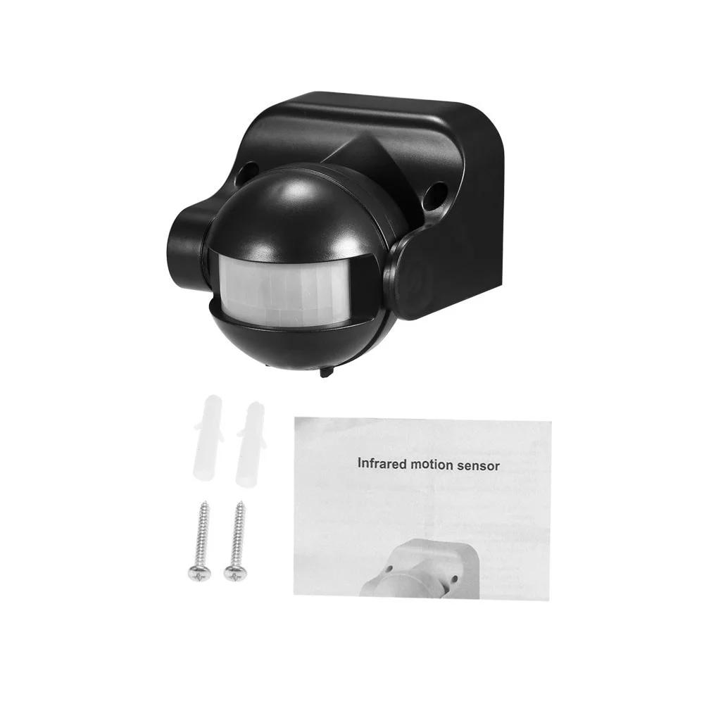 

Переключатель 110-240 В переменного тока, инфракрасный датчик движения из PIR градусов, обнаружение движения, задержка, регулировка времени, водонепроницаемый, для использования на улице и в помещении