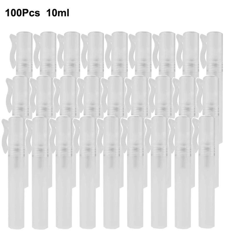 

100Pcs/pack 10ml Mini Perfume Spray Bottle Travel Spray Pump Bottle Portable Refillable Containers Empty Cosmetic Containers