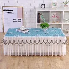 Rectangle Lace Tablecloth Tea Table Cloth Wedding Home Partty Dinner Table Cover Europe Tulle Floral Table Skirt (4)