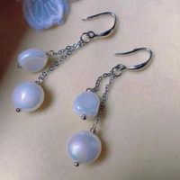 beautiful fashion shell white round pearl silver earrings gift hook mothers day lucky new year party holiday gifts