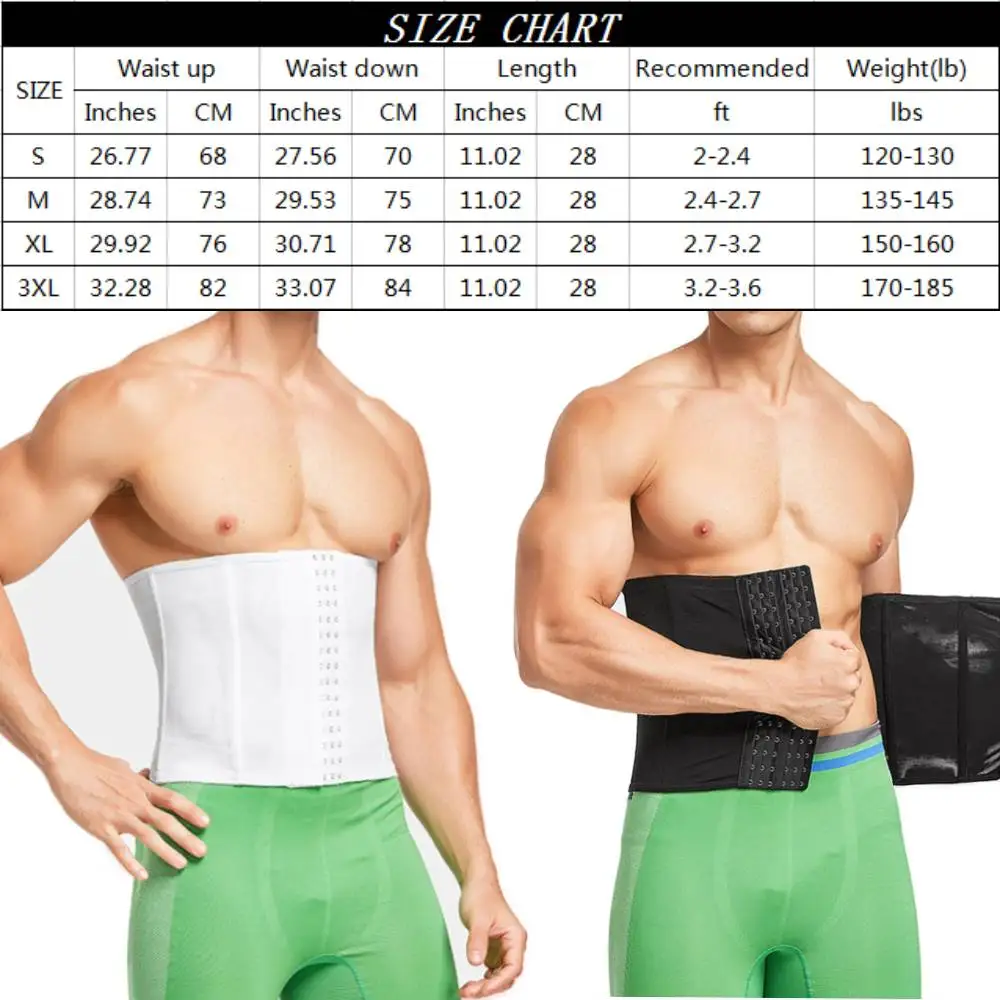 

CURE SECRET Mesh Men Waist Trainer Metal Cartilage Waist Trainer Shapewear Abdomen Control Belly Girdle Compress Modeling Belt