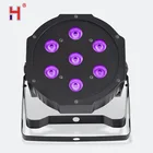 Светодиодный плоский цветсветильник стробоскоп номинальной мощности 7x12 Вт, Rgbw, контроллер Dmx для дискотеки, диджеев вечерние, клубов, танцпола, бара, сценического освещения