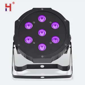 Светодиодный плоский цветсветильник стробоскоп номинальной мощности 7x12 Вт, Rgbw, контроллер Dmx для дискотеки, диджеев вечерние, клубов, танцпола, бара, сценического освещения