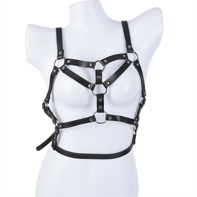 

1PC Punk Nightclub Halterneck Leather Harness Body Bondage Bustier Belt