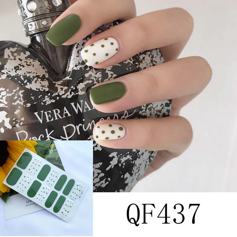 14 наконечников/Лист Красочные Блестящий полный дизайн ногтей Советы DIY клей