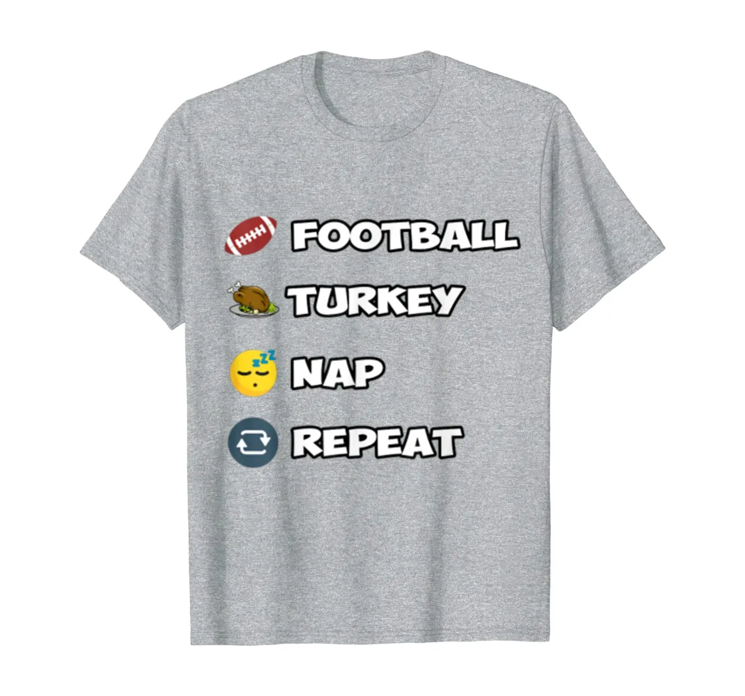

Football Turkey Nap Repeat Funny Thanksgiving T-Shirt