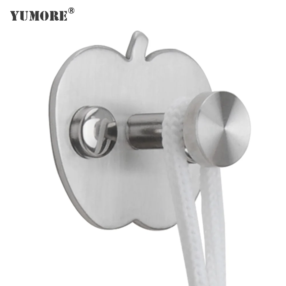 

YUMORE Bathroom Towel Hooks 304 Stainless Steel Robe Hook Heavy Duty Wall Mounted Bag Coat Hanger For Kitchen Bedroom Hardware