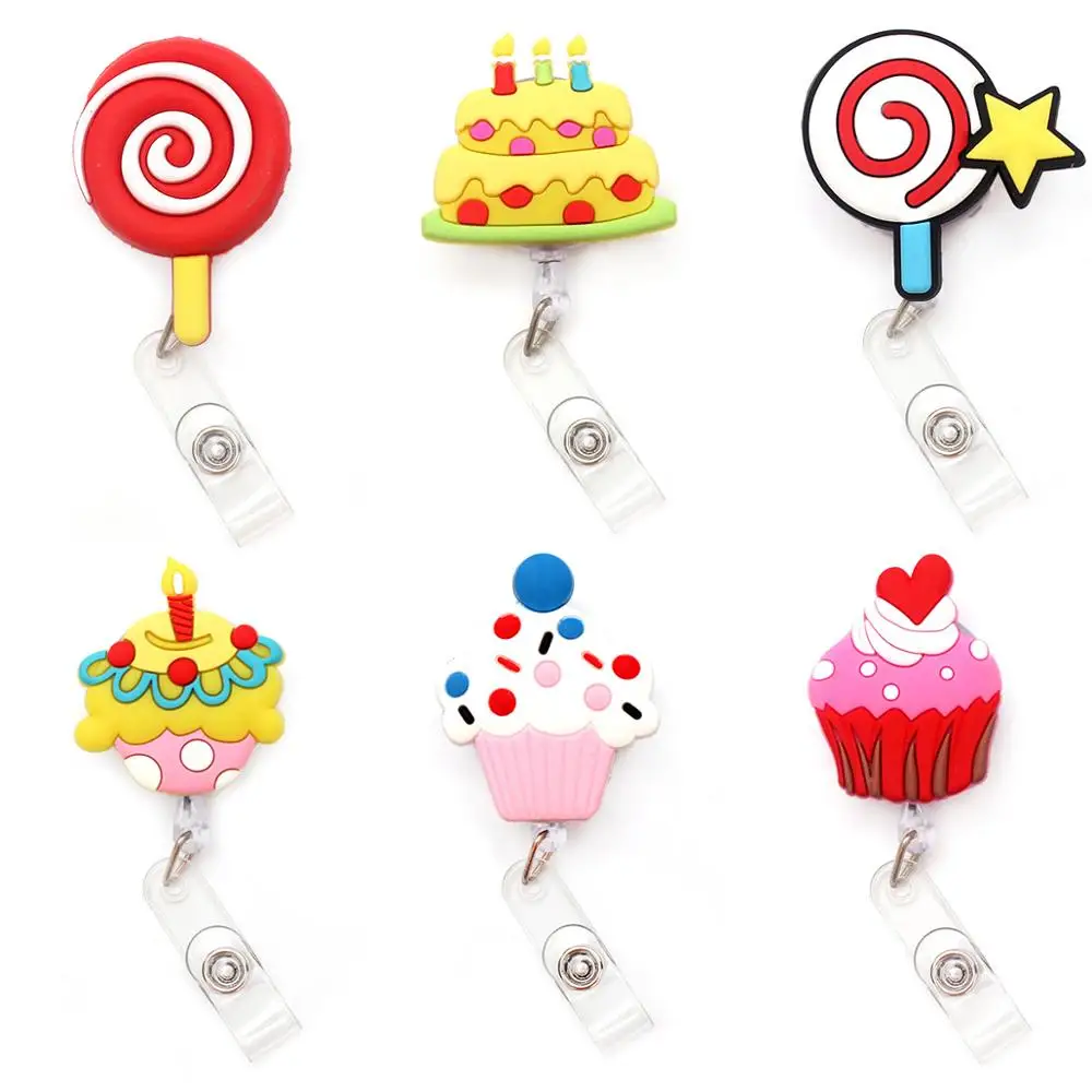Выдвижной Бейдж с изображением десерта торта держатель для выставки визитки
