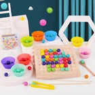 Обучающая игрушка Монтессори для обучения мозгу, развивающая деревянная игрушка с бусинами, сортировка цветов, Детские Подарочные игрушки, 2020